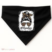 Women Mom Life Bleached Mom Life Leopard Messy Bun USA-Made Doggie Bandana thumb 0