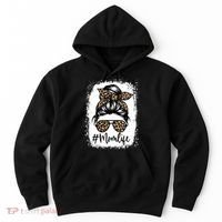 Women Mom Life Bleached Mom Life Leopard Messy Bun Hoodie thumb 0