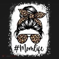 Women Mom Life Bleached Mom Life Leopard Messy Bun Hoodie thumb 7