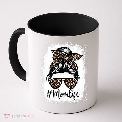 Women Mom Life Bleached Mom Life Leopard Messy Bun Coffee Mug