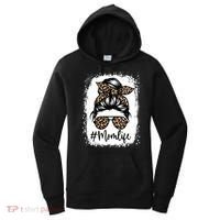 Women Mom Life Bleached Mom Life Leopard Messy Bun Women's Hoodie thumb 0