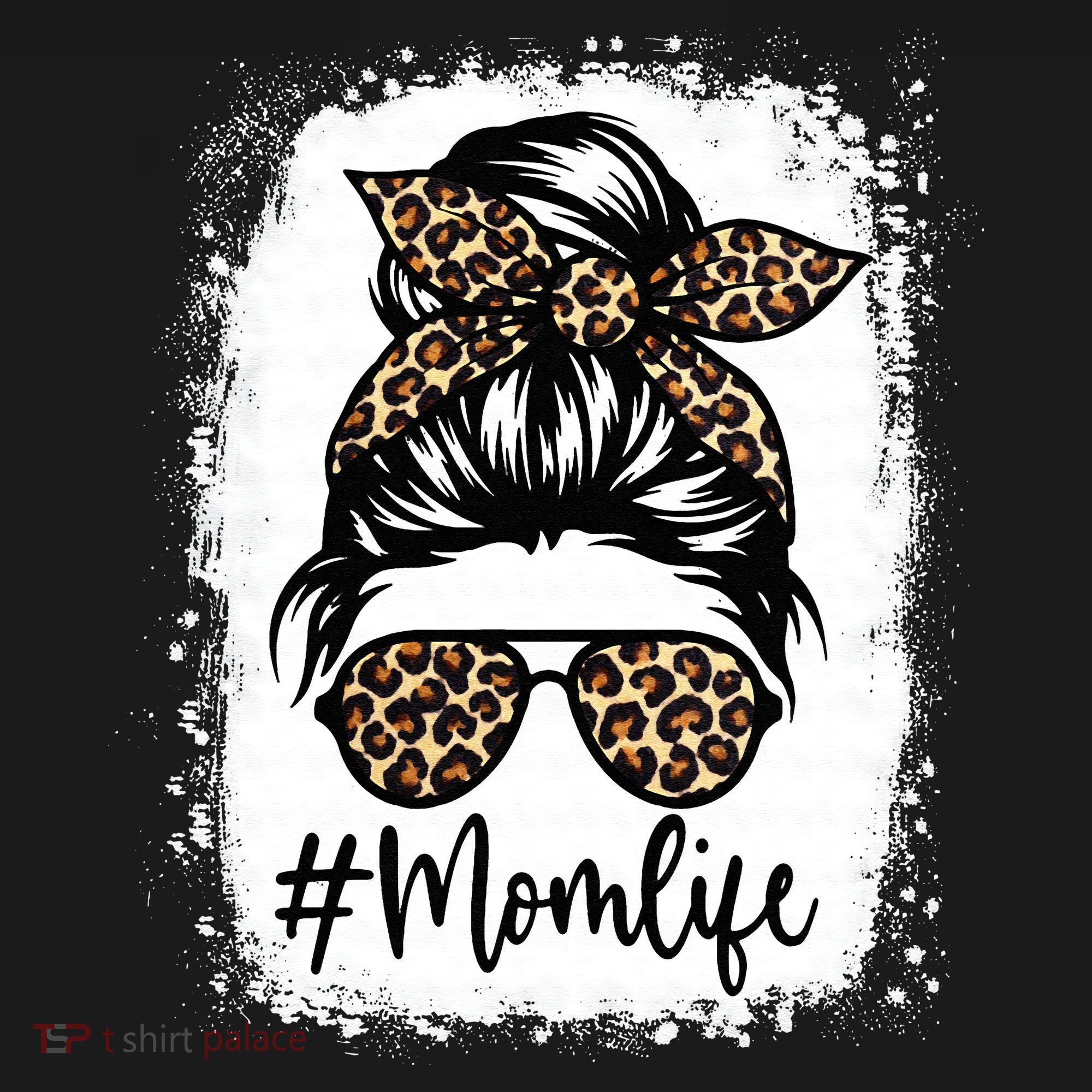 Women Mom Life Bleached Mom Life Leopard Messy Bun Visor