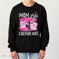 Women Mom Life And Lineman Wife Husband Electric Cable Women's Sweatshirt thumb 0