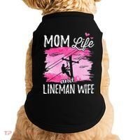 Women Mom Life And Lineman Wife Husband Electric Cable Doggie Tank thumb 0