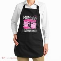 Women Mom Life And Lineman Wife Husband Electric Cable Apron thumb 2