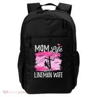 Women Mom Life And Lineman Wife Husband Electric Cable Backpack thumb 0