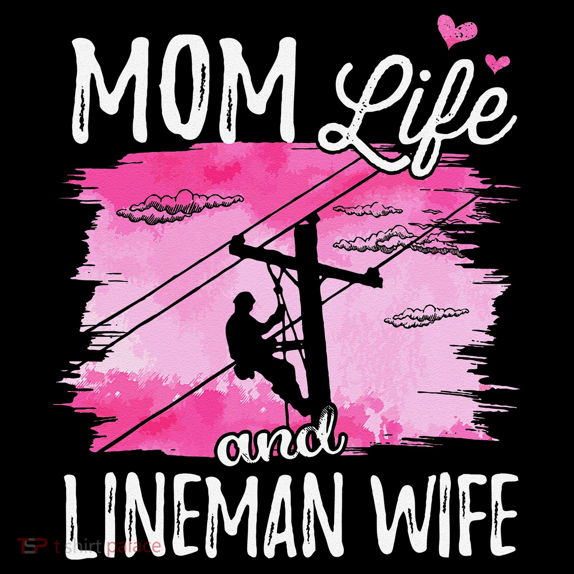 Women Mom Life And Lineman Wife Husband Electric Cable Coffee Mug