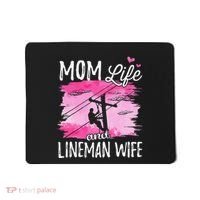 Women Mom Life And Lineman Wife Husband Electric Cable Mousepad thumb 0