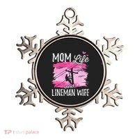 Women Mom Life And Lineman Wife Husband Electric Cable Ornament thumb 0