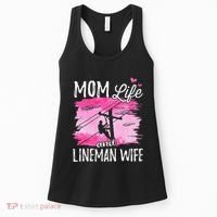 Women Mom Life And Lineman Wife Husband Electric Cable Women's Tank Top thumb 0