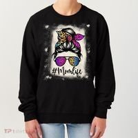 Womens Mom Life Bleached Rainbow Leopard Shirt Mama Mother Women's Sweatshirt thumb 0