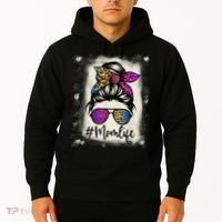 Womens Mom Life Bleached Rainbow Leopard Shirt Mama Mother Hoodie thumb 2