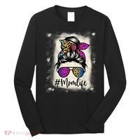 Womens Mom Life Bleached Rainbow Leopard Shirt Mama Mother Long Sleeve Shirt thumb 0