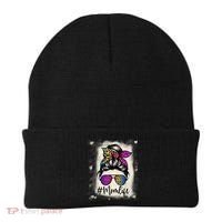 Womens Mom Life Bleached Rainbow Leopard Shirt Mama Mother Beanie thumb 0