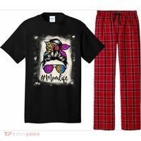 Womens Mom Life Bleached Rainbow Leopard Shirt Mama Mother Pajama Set thumb 0