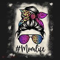 Womens Mom Life Bleached Rainbow Leopard Shirt Mama Mother Women's Hoodie thumb 2