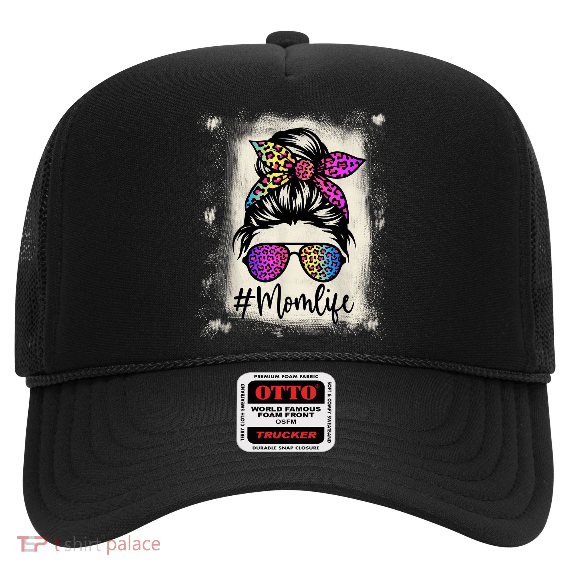 Womens Mom Life Bleached Rainbow Leopard Shirt Mama Mother Hat