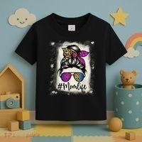 Womens Mom Life Bleached Rainbow Leopard Shirt Mama Mother Toddler T-Shirt thumb 3