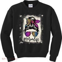 Womens Mom Life Bleached Rainbow Leopard Shirt Mama Mother Kids Sweatshirt thumb 0