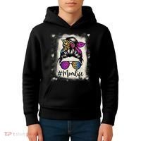 Womens Mom Life Bleached Rainbow Leopard Shirt Mama Mother Kids Hoodie thumb 4
