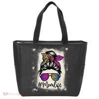 Womens Mom Life Bleached Rainbow Leopard Shirt Mama Mother Tote Bag thumb 0
