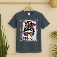 Womens Mom Life Bleached Rainbow Leopard Shirt Mama Mother T-Shirt thumb 2