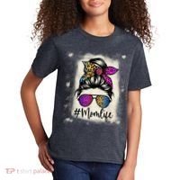 Womens Mom Life Bleached Rainbow Leopard Shirt Mama Mother Kids T-Shirt thumb 2