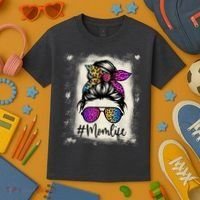 Womens Mom Life Bleached Rainbow Leopard Shirt Mama Mother Kids T-Shirt thumb 3