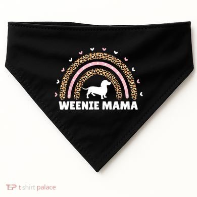 Weenie Mama Leopard Rainbow Dachshund Lover Gift USA-Made Doggie Bandana