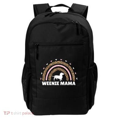 Weenie Mama Leopard Rainbow Dachshund Lover Gift Backpack