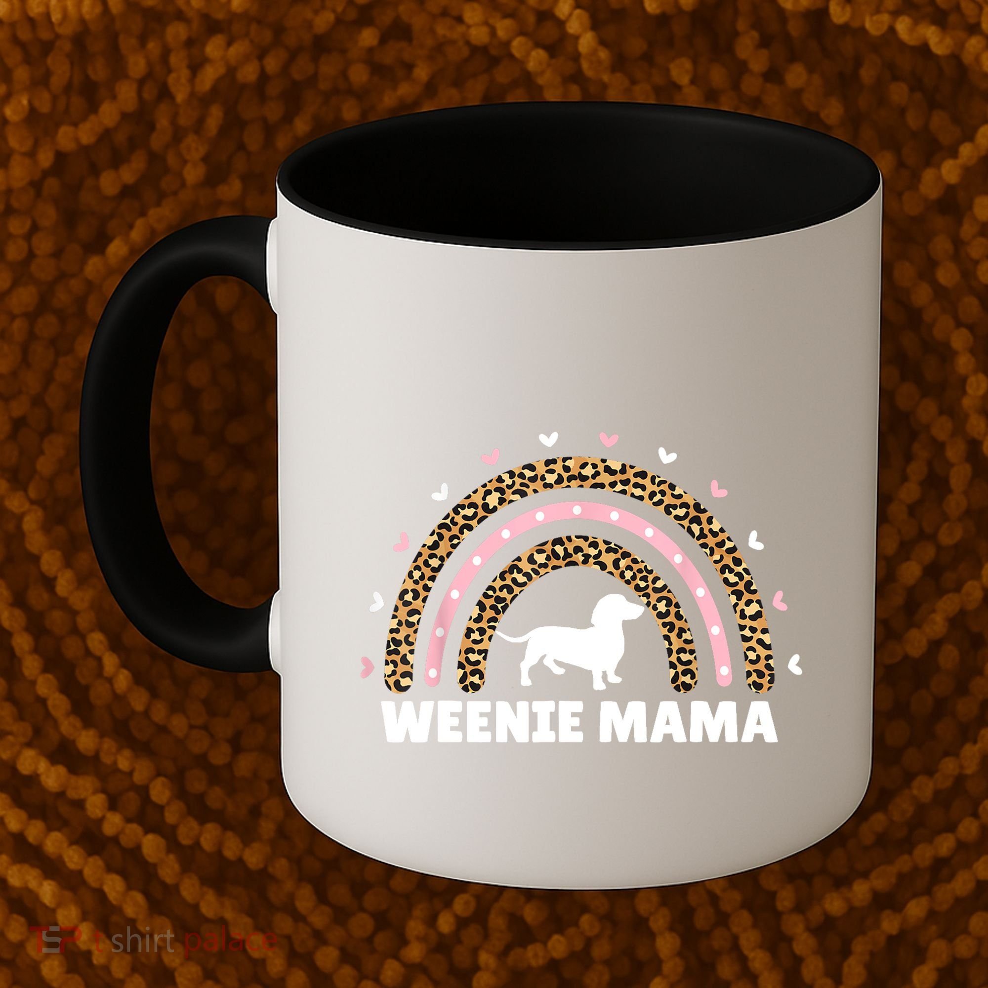 Weenie Mama Leopard Rainbow Dachshund Lover Gift Coffee Mug