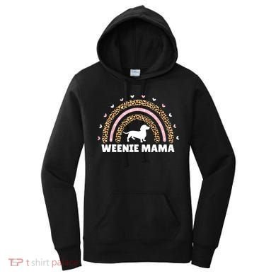 Weenie Mama Leopard Rainbow Dachshund Lover Gift Women's Hoodie