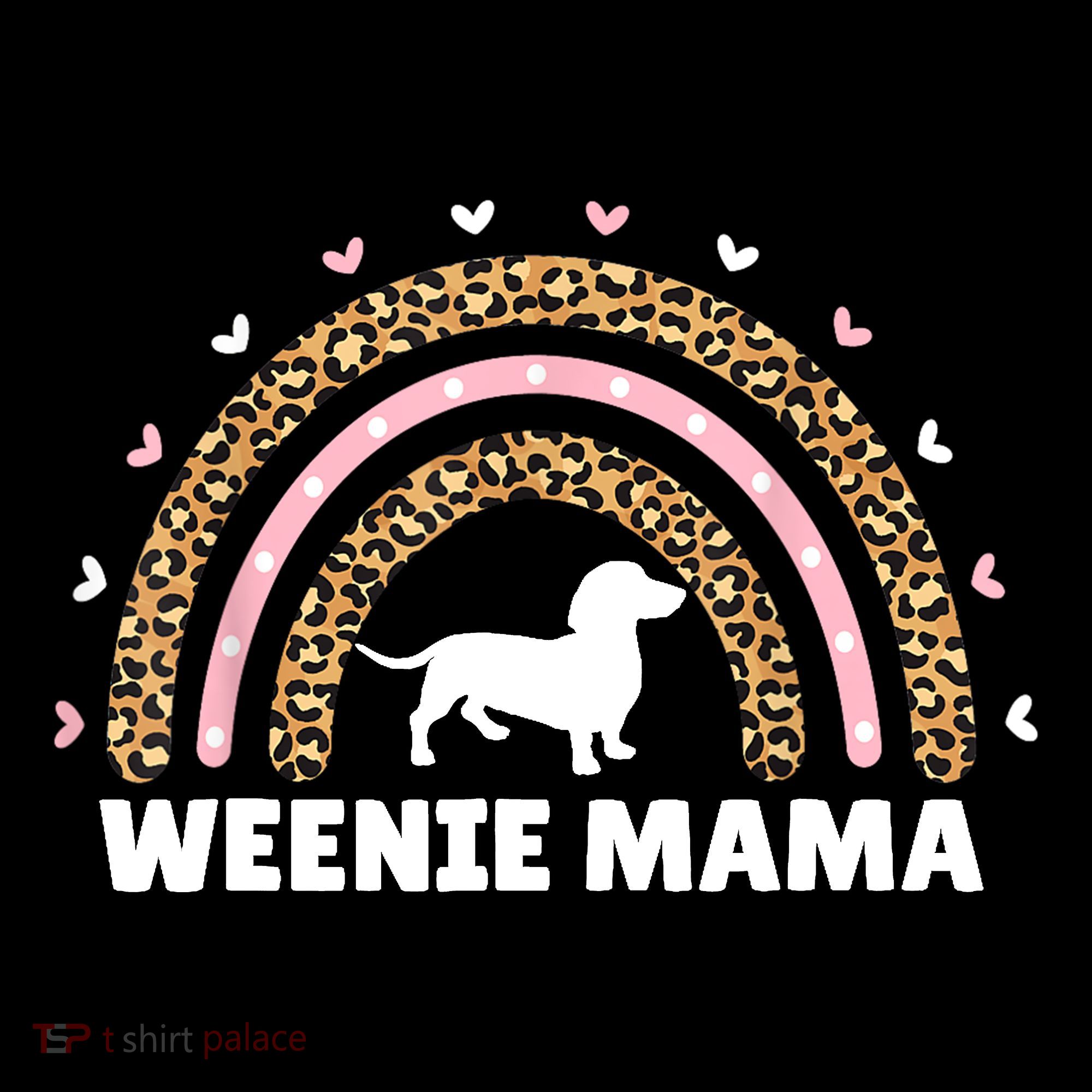 Weenie Mama Leopard Rainbow Dachshund Lover Gift Women's Hoodie