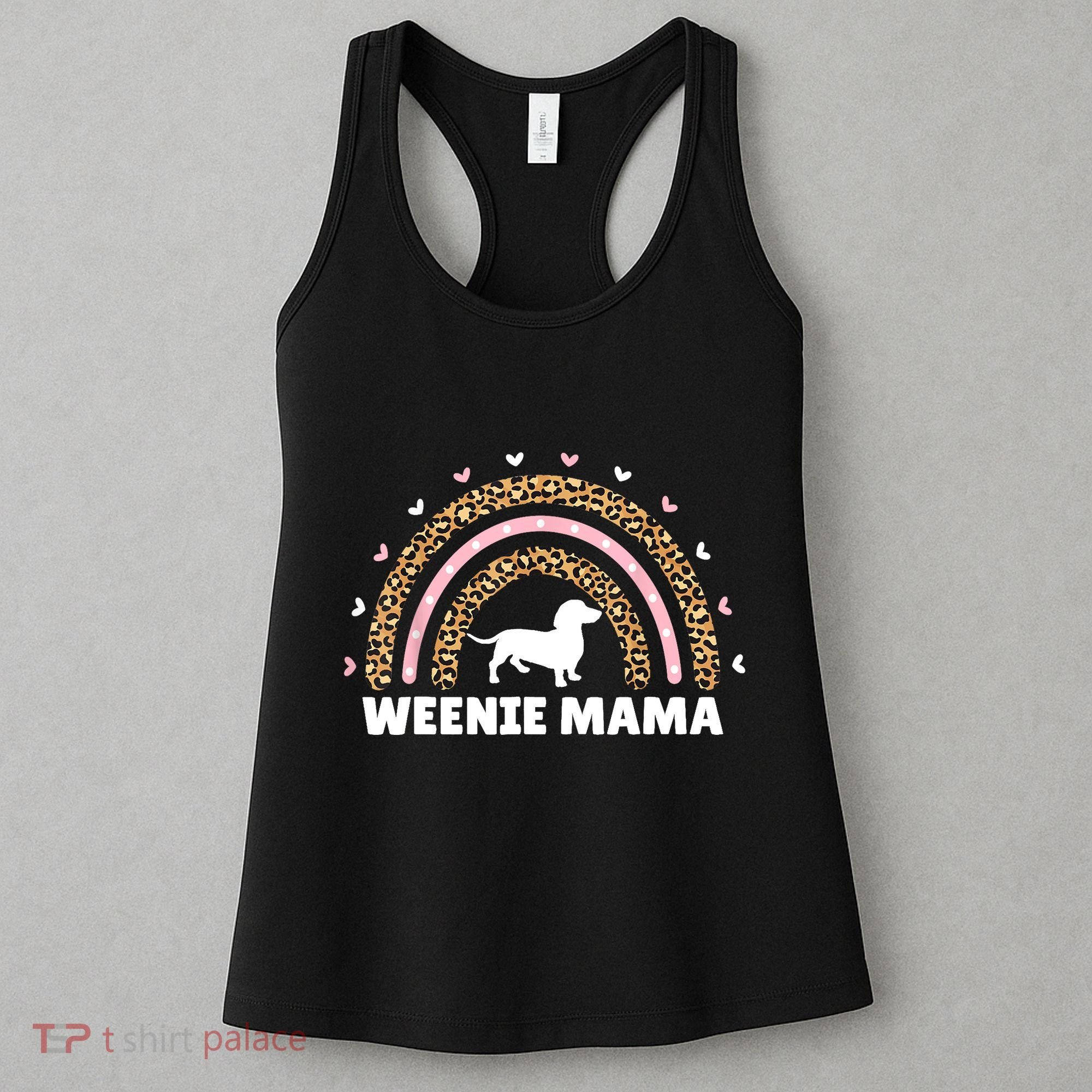Weenie Mama Leopard Rainbow Dachshund Lover Gift Women's Tank Top