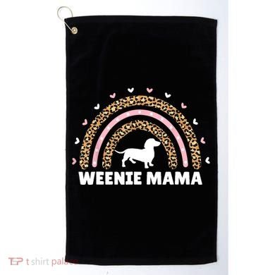 Weenie Mama Leopard Rainbow Dachshund Lover Gift Golf Towel