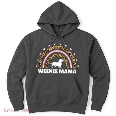 Weenie Mama Leopard Rainbow Dachshund Lover Gift Hoodie
