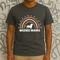 Weenie Mama Leopard Rainbow Dachshund Lover Gift T-Shirt thumb 3