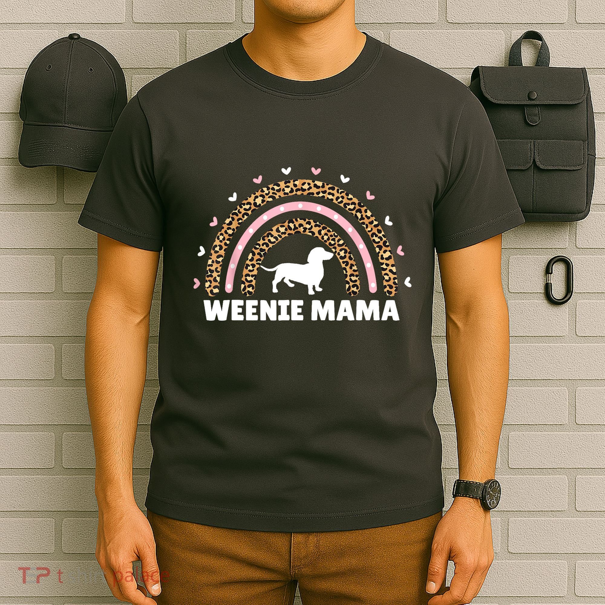 Weenie Mama Leopard Rainbow Dachshund Lover Gift T-Shirt