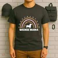 Weenie Mama Leopard Rainbow Dachshund Lover Gift T-Shirt thumb 6