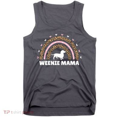 Weenie Mama Leopard Rainbow Dachshund Lover Gift Tank Top
