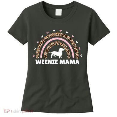 Weenie Mama Leopard Rainbow Dachshund Lover Gift Women's T-Shirt