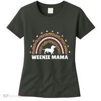 Weenie Mama Leopard Rainbow Dachshund Lover Gift Women's T-Shirt thumb 0