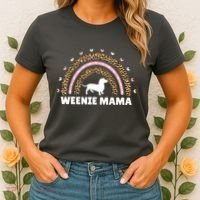 Weenie Mama Leopard Rainbow Dachshund Lover Gift Women's T-Shirt thumb 2