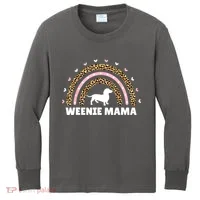 Weenie Mama Leopard Rainbow Dachshund Lover Gift Kids Long Sleeve Shirt thumb 0