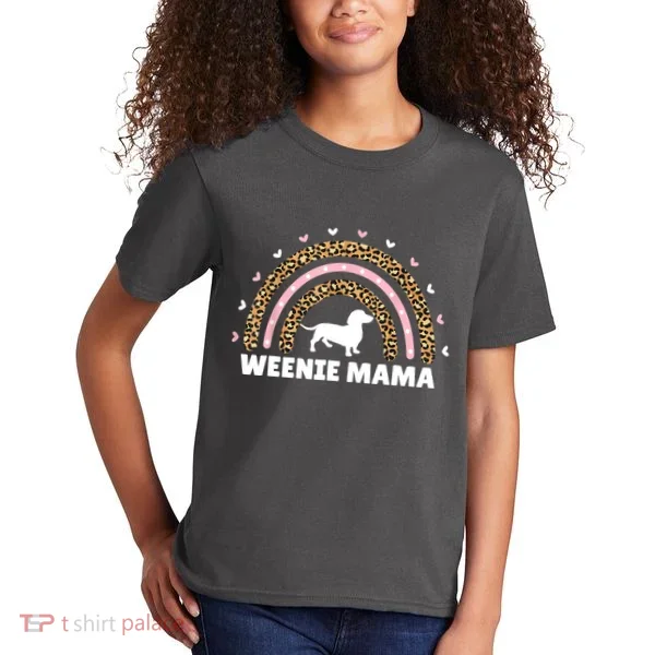 Weenie Mama Leopard Rainbow Dachshund Lover Gift Kids T-Shirt