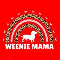 Weenie Mama Leopard Rainbow Dachshund Lover Gift Santa Hat thumb 1