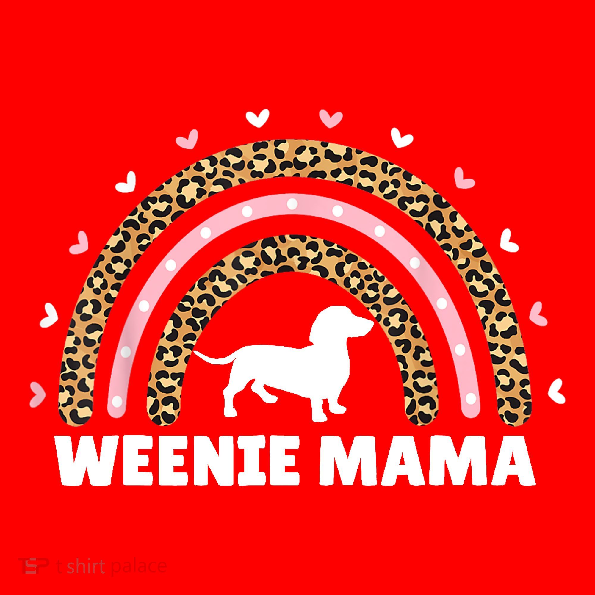 Weenie Mama Leopard Rainbow Dachshund Lover Gift Santa Hat