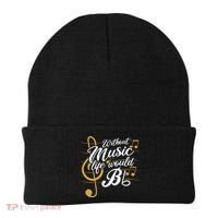 Without Music Life Would B Flat II Funny Music Quotes Beanie thumb 0
