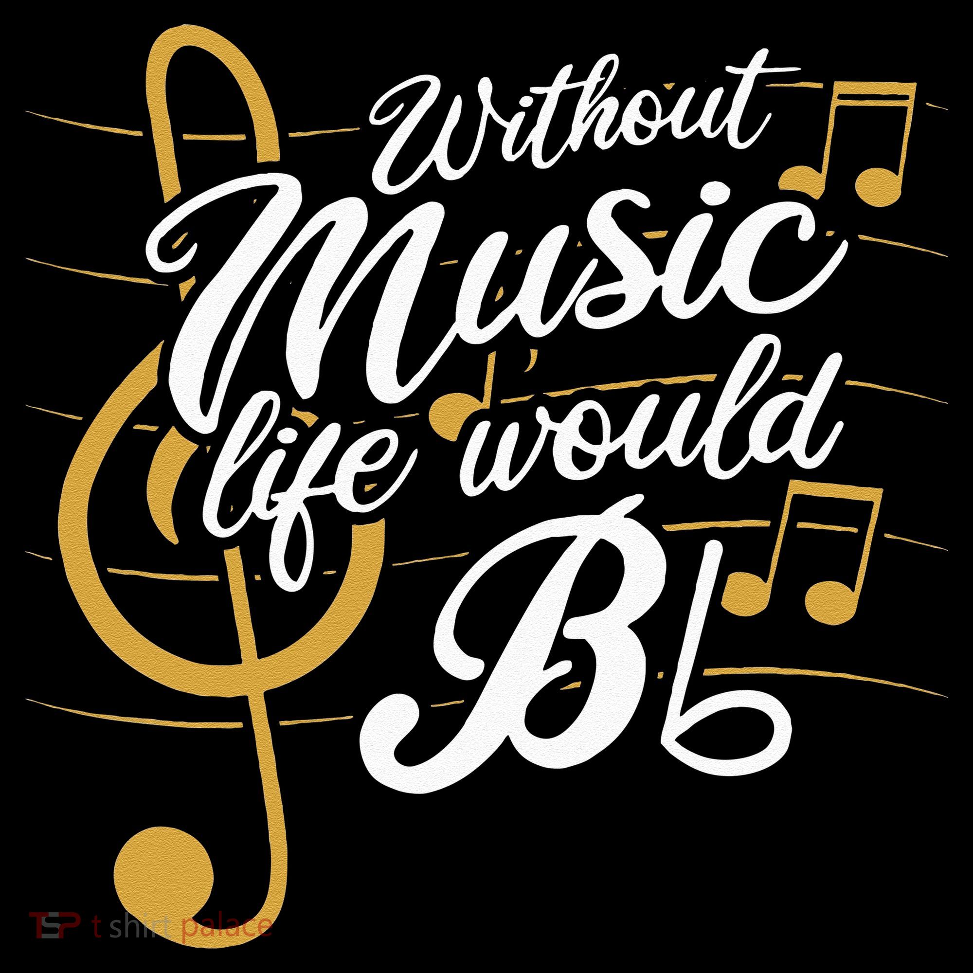 Without Music Life Would B Flat II Funny Music Quotes Women's Hoodie