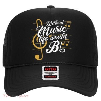 Without Music Life Would B Flat II Funny Music Quotes Hat